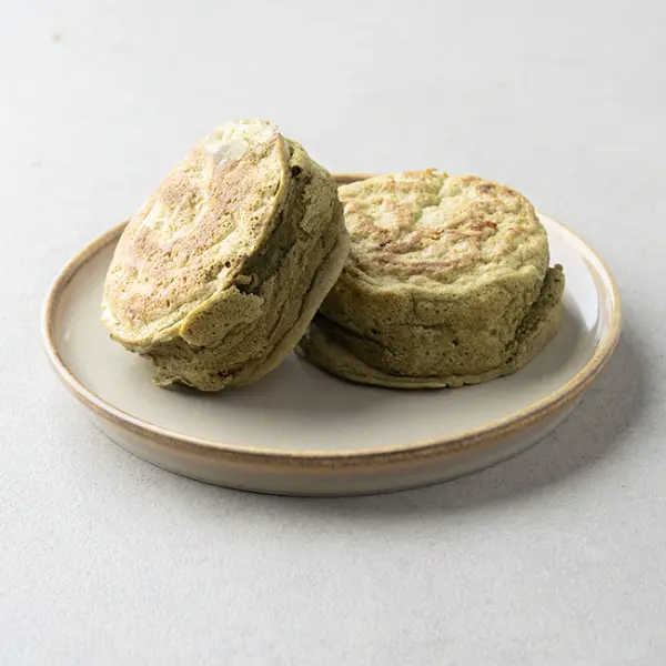 Japanese Matcha Pancake With Vanilla Sauce